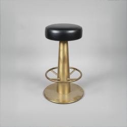 Banco de Bar em Metal Dourado e Preto