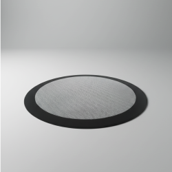 Carpete Redonda em Lã Cinzento e Preto