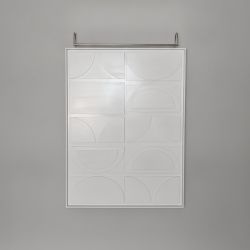 Quadro Relevo Branco com Formas Curvas