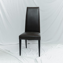 Conjunto de 6 cadeiras em couro sintético preto