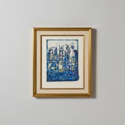 Quadro Litografia Cidade Abstrata em Azul