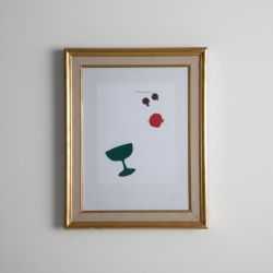 Quadro Serigrafia Natureza Morta com Moldura Dourada