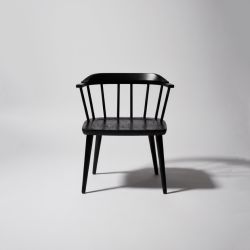 Cadeira de Madeira Preta Estilo Windsor 57 cm