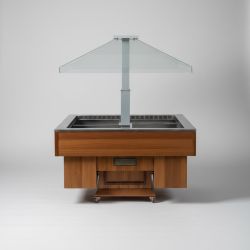 Vitrine Refrigerada para Buffet com Acabamento em Madeira