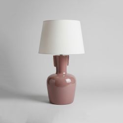 Candeeiro de Mesa em Cerâmica Rosa