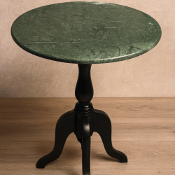 Mesa redonda de mármore verde