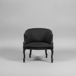 Poltrona em Madeira Estofada Preto