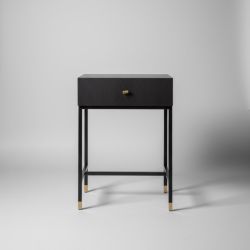 Mesa de Cabeceira em Madeira Preta  50cm