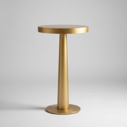 Mesa Alta de Bar em Metal Dourado c/Tampo Circular