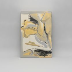 Quadro Abstrato em Cinza e Amarelo